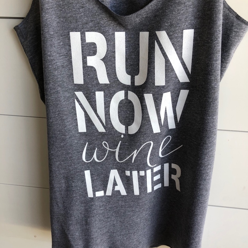 NEXT LEVEL Run Now Wine Later Tank Top - Picture 2 of 5